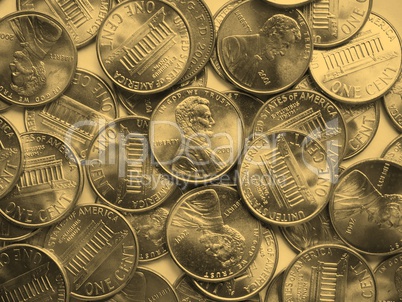 Dollar coins background - vintage