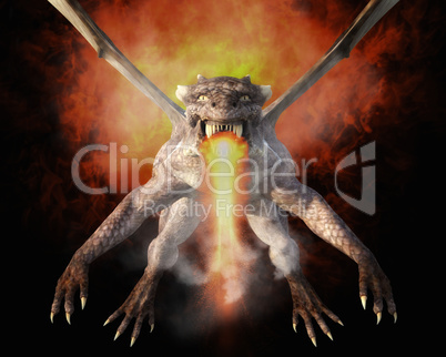 3D Illustration; 3D Rendering of a Dragon 3D Illustration; 3D Rendering of a Dragon
