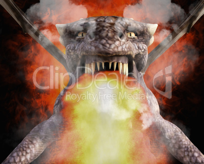 3D Illustration; 3D Rendering of a Dragon 3D Illustration; 3D Rendering of a Dragon