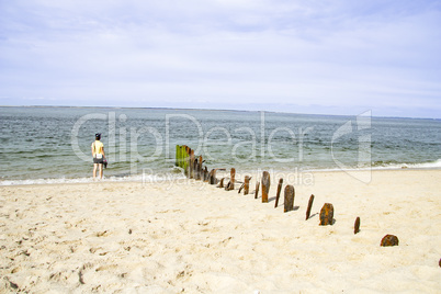 Holidaymaker takes a break by the sea