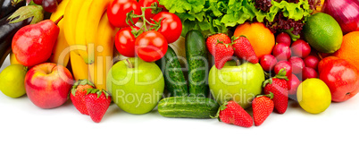 collection fresh fruits and vegetables