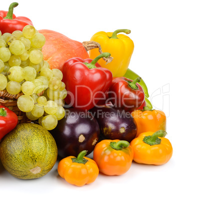 fruits and vegetables isolated on white background