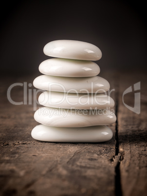 Balance, white stacked stones