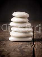 Balance, white stacked stones