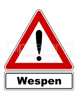 Warnschild mit Ausrufezeichen und Zusatzinformation