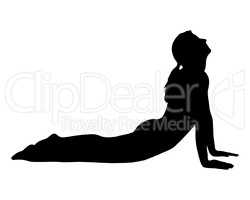 Silhouette einer Frau beim Yoga