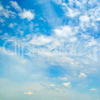 blue sky and white cumulus clouds