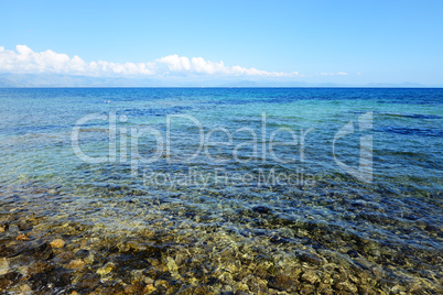 The beach on Corfu island, Greece