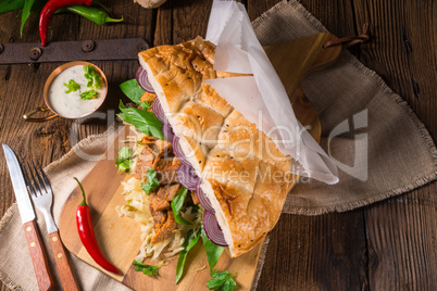 Gyros pita with wild garlic