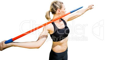 Sportswoman preparing to javelin throw