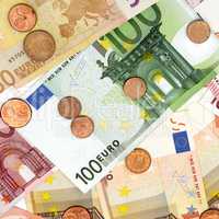 Background of the euro banknotes and coins