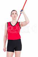 Female athlete throwing a javelin