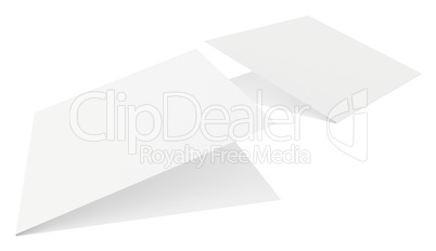 blank sheets of paper on a white background