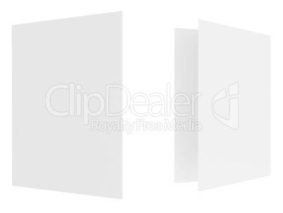 blank sheets of paper on a white background