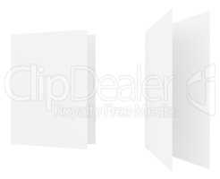 blank sheets of paper on a white background