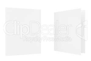 blank sheets of paper on a white background