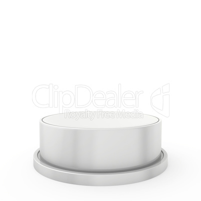 Empty podium and place on white background. 3d rendering