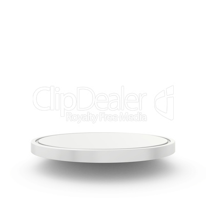 Empty podium and place on white background. 3d rendering