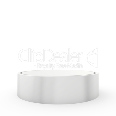 Empty podium and place on white background. 3d rendering