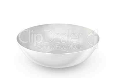 empty plate with shadow on white background. 3d rendering