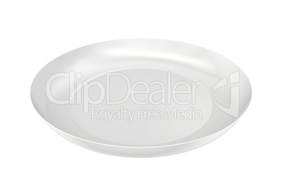 empty plate isolated on white background. 3d rendering