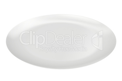 empty plate isolated on white background. 3d rendering.