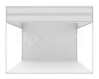 Blank exhibition stand. 3d render isolated on white background