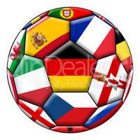 Ball with various flags