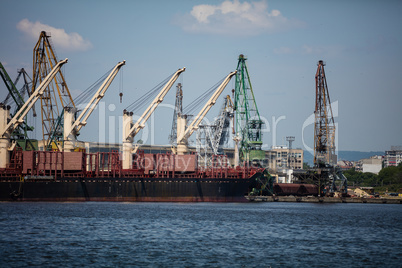 Harbor cranes working