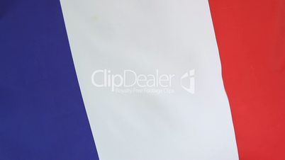 Closeup of national flag of France