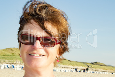 Woman on vacation at sea