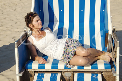 Woman on vacation at sea