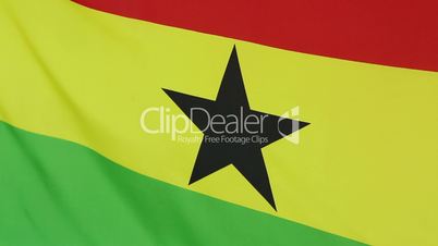 Closeup of national flag of Ghana