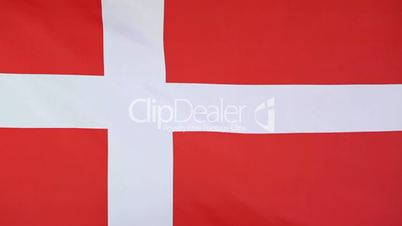 Textile flag of Denmark in slow motion