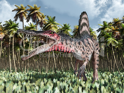 Dinosaurier Spinosaurus im Dschungel
