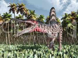 Dinosaurier Spinosaurus im Dschungel