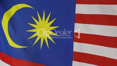 Closeup of national flag of Malaysia