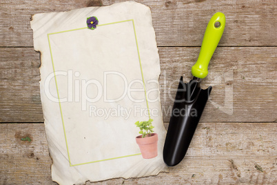 Shovel for horticulture and image houseplant