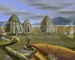 Traditional Tent in Tundra