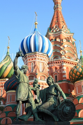 blessed basil cathedral and Statue of Minin and Pozharsky