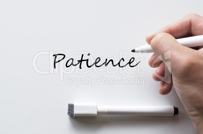 Patience written on whiteboard