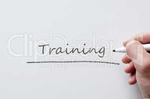 Training written on whiteboard