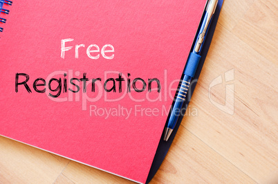 Free registration write on notebook
