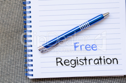 Free registration write on notebook