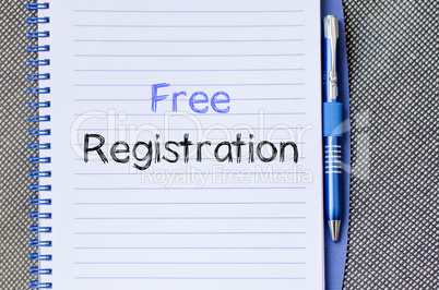Free registration write on notebook