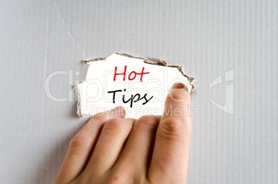 Hot tips text concept