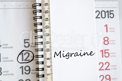 Migraine text concept