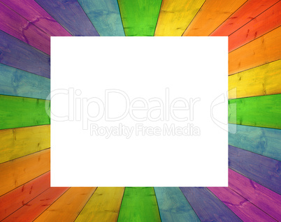 bright frame from wooden boards isolated