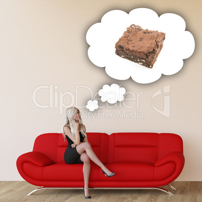 Woman Craving Brownie