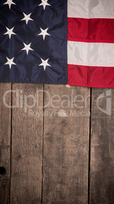 American flag on old barn wood
